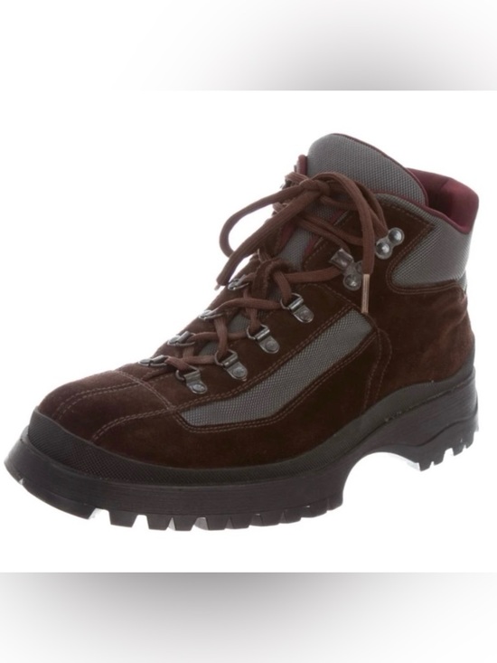 Prada Shoes - PRADA Suede & Nylon Lace Up Hiking Boots Brown EU 38 1/2 US Size 8 New